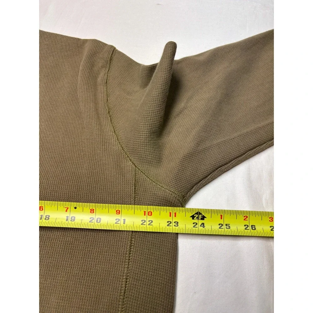 The North Face Mens XL Olive Green Waffle Knit Thermal Long Sleeve Shirt A5A8F